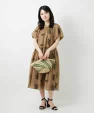 NHEGF93390 GIANNI LO GIUDICE(小さいサイズ)(メゾン ドゥ サンク) 楊柳フラワー刺しゅうワンピース ベージュ