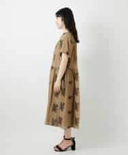 NHEGF93390 GIANNI LO GIUDICE(小さいサイズ)(メゾン ドゥ サンク) 楊柳フラワー刺しゅうワンピース ベージュ