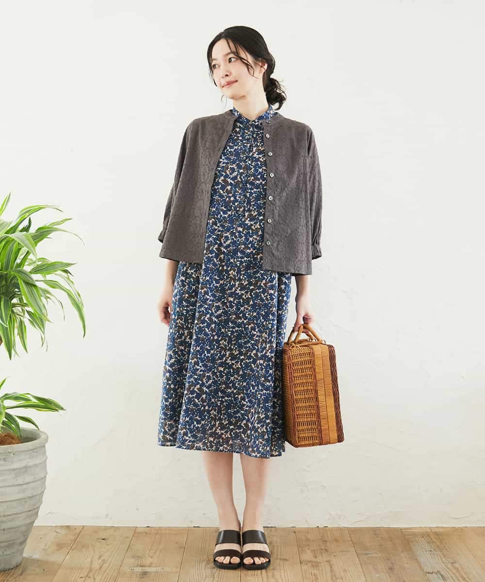 NHEGF94360 GIANNI LO GIUDICE(小さいサイズ)(メゾン ドゥ サンク) 小花プリントワンピース ベージュ系