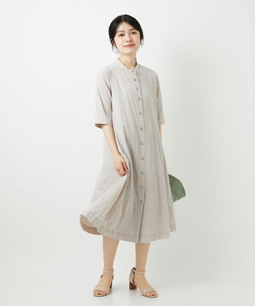 NHEGF96360 GIANNI LO GIUDICE(小さいサイズ)(メゾン ドゥ サンク) サッカーチェックシャツワンピース ライトブルー