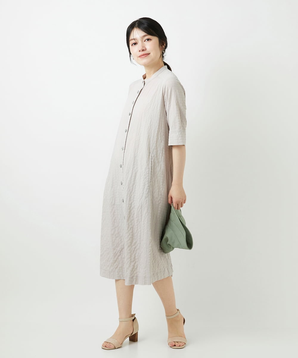 NHEGF96360 GIANNI LO GIUDICE(小さいサイズ)(メゾン ドゥ サンク) サッカーチェックシャツワンピース ライトブルー