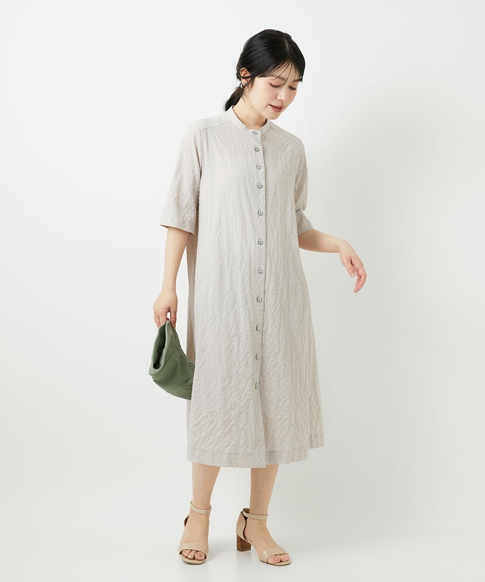 NHEGF96360 GIANNI LO GIUDICE(小さいサイズ)(メゾン ドゥ サンク) サッカーチェックシャツワンピース ライトブルー