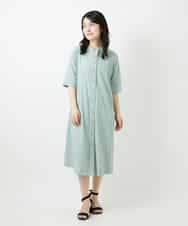 NHEGF96360 GIANNI LO GIUDICE(小さいサイズ)(メゾン ドゥ サンク) サッカーチェックシャツワンピース ライトブルー