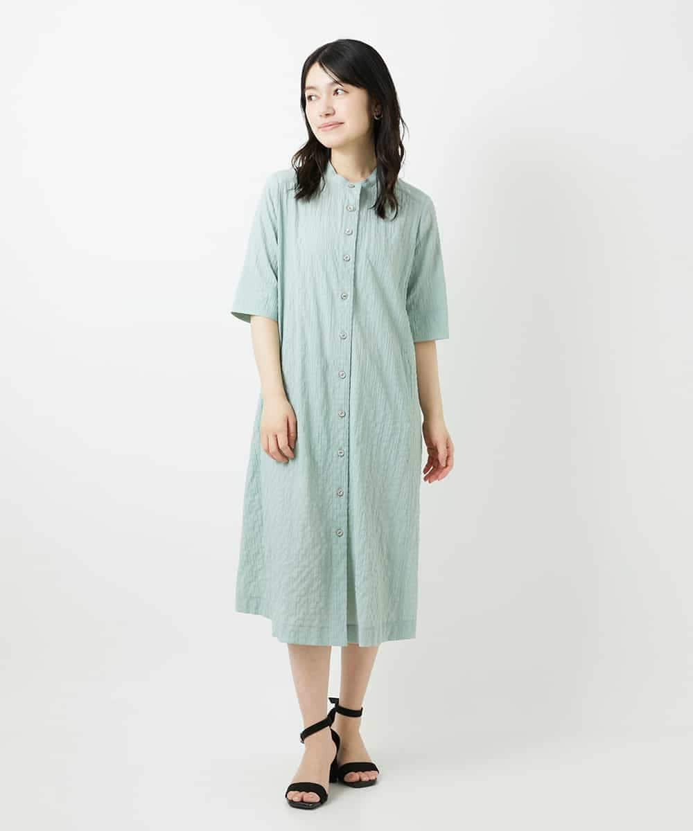 NHEGF96360 GIANNI LO GIUDICE(小さいサイズ)(メゾン ドゥ サンク) サッカーチェックシャツワンピース ライトブルー