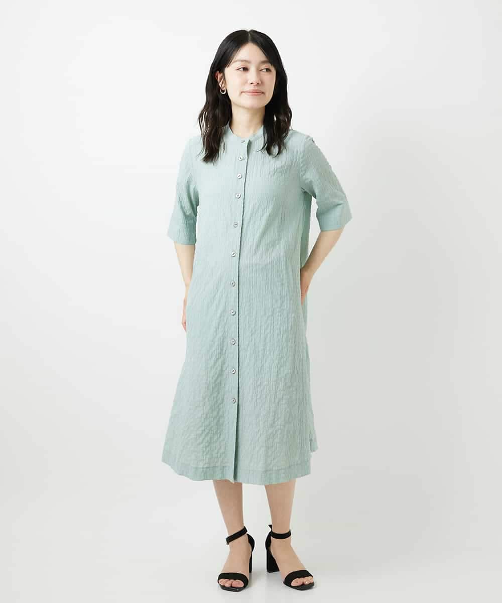 NHEGF96360 GIANNI LO GIUDICE(小さいサイズ)(メゾン ドゥ サンク) サッカーチェックシャツワンピース ライトブルー