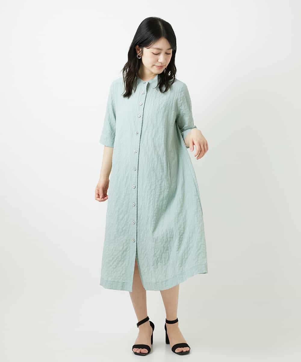 NHEGF96360 GIANNI LO GIUDICE(小さいサイズ)(メゾン ドゥ サンク) サッカーチェックシャツワンピース ライトブルー