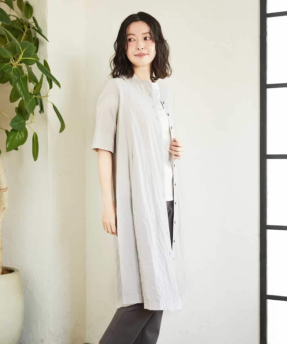 NHEGF96360 GIANNI LO GIUDICE(小さいサイズ)(メゾン ドゥ サンク) サッカーチェックシャツワンピース ライトブルー
