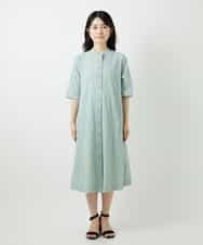 NHEGF96360 GIANNI LO GIUDICE(小さいサイズ)(メゾン ドゥ サンク) サッカーチェックシャツワンピース ライトブルー
