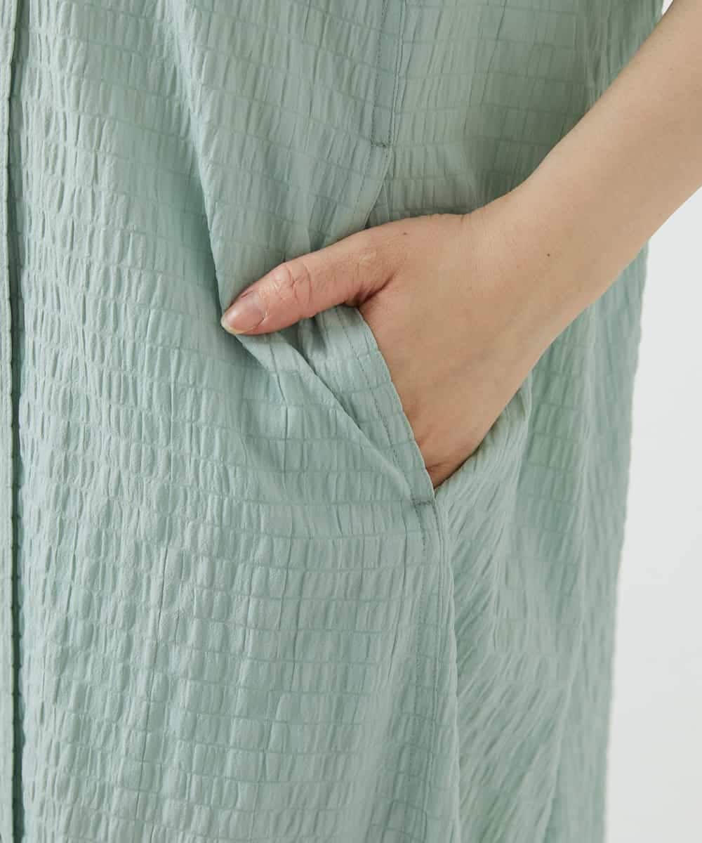 NHEGF96360 GIANNI LO GIUDICE(小さいサイズ)(メゾン ドゥ サンク) サッカーチェックシャツワンピース ライトブルー