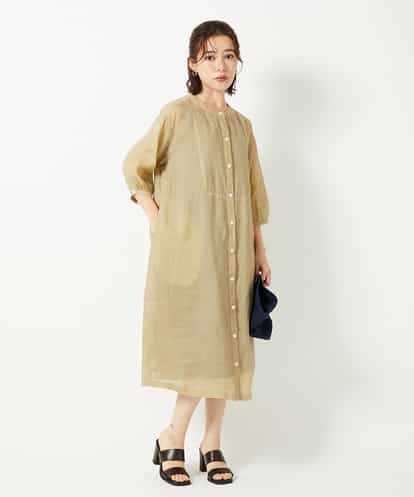 NHEHE60330 GIANNI LO GIUDICE(小さいサイズ) 麻シャンブレープリントワンピース