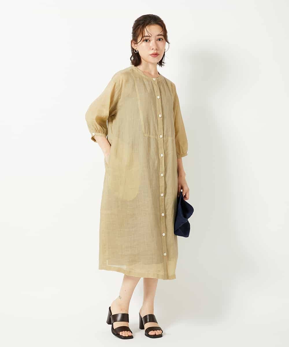 NHEHE60330 GIANNI LO GIUDICE(小さいサイズ) 麻シャンブレープリントワンピース