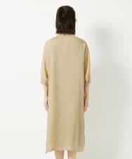 NHEHE60330 GIANNI LO GIUDICE(小さいサイズ)(メゾン ドゥ サンク) 麻シャンブレープリントワンピース イエローベージュ