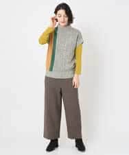 NHFAE20330 GIANNI LO GIUDICE(小さいサイズ)(メゾン ドゥ サンク) [日本製]SILEインターシャニットベスト ネイビー系