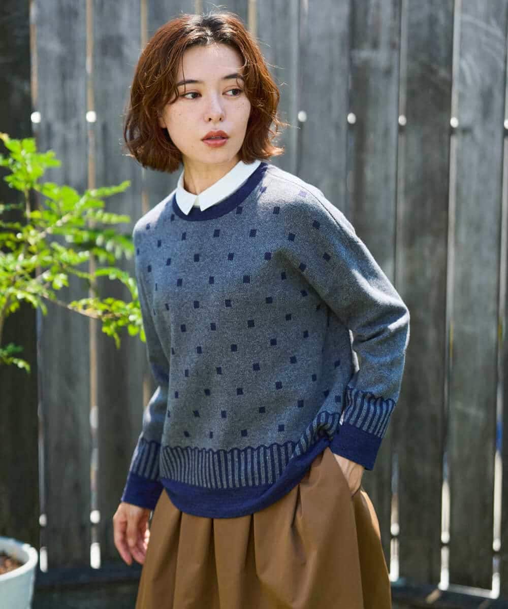 NHFAG22290 GIANNI LO GIUDICE(小さいサイズ) トライバルジャガードニット