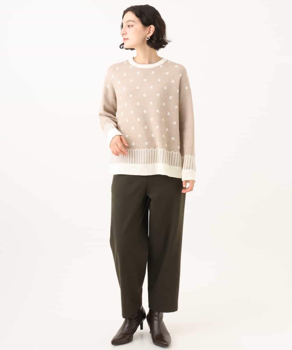 NHFAG22290 GIANNI LO GIUDICE(小さいサイズ)(メゾン ドゥ サンク) トライバルジャガードニット ベージュ