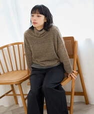 NHFAI85230 GIANNI LO GIUDICE(小さいサイズ)(メゾン ドゥ サンク) 透かし編みレイヤードニット ベージュ