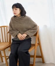 NHFAI85230 GIANNI LO GIUDICE(小さいサイズ)(メゾン ドゥ サンク) 透かし編みレイヤードニット ライトグレー