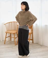 NHFAI85230 GIANNI LO GIUDICE(小さいサイズ)(メゾン ドゥ サンク) 透かし編みレイヤードニット ライトグレー