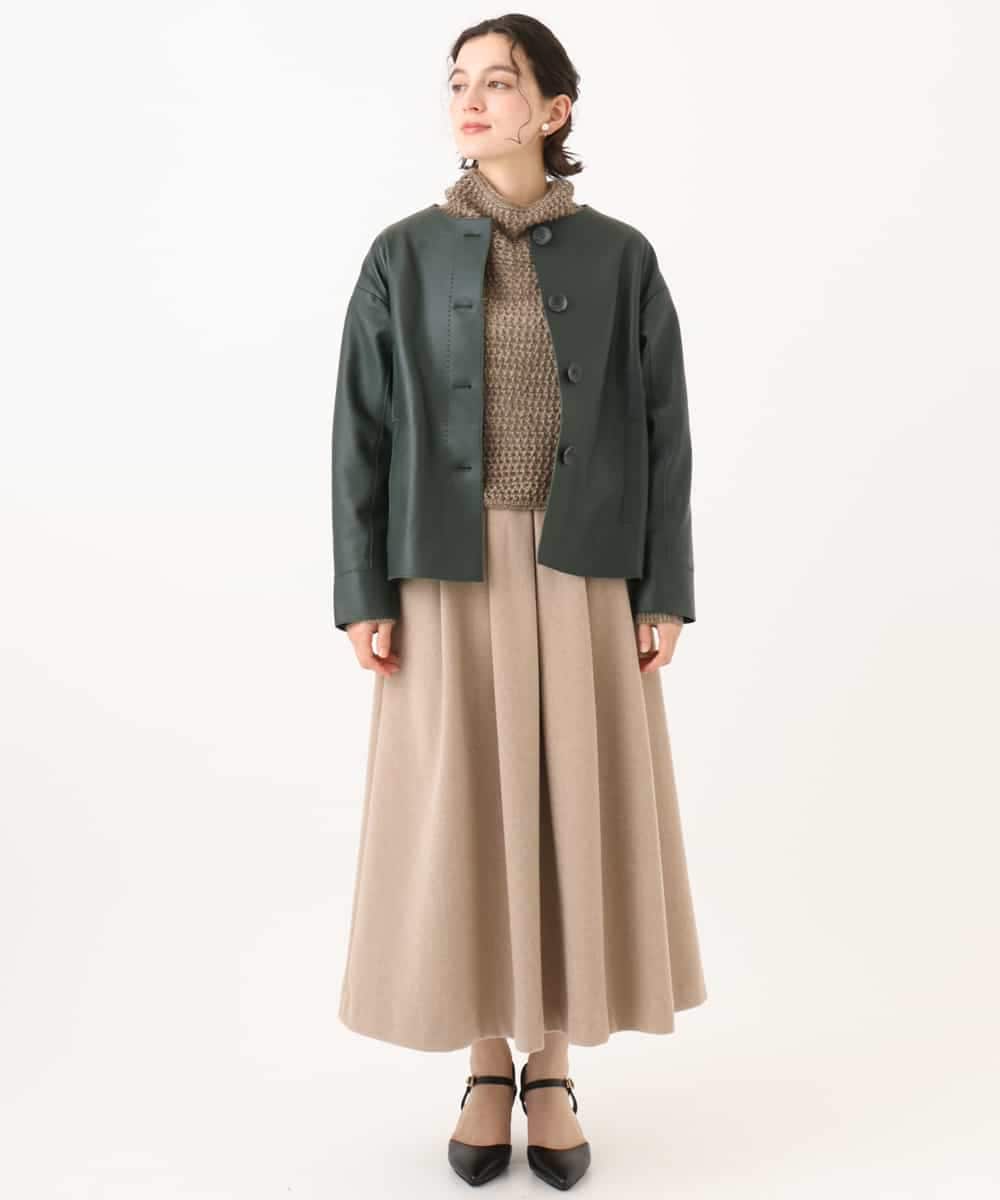 NHFAI85230 GIANNI LO GIUDICE(小さいサイズ)(メゾン ドゥ サンク) 透かし編みレイヤードニット ライトグレー