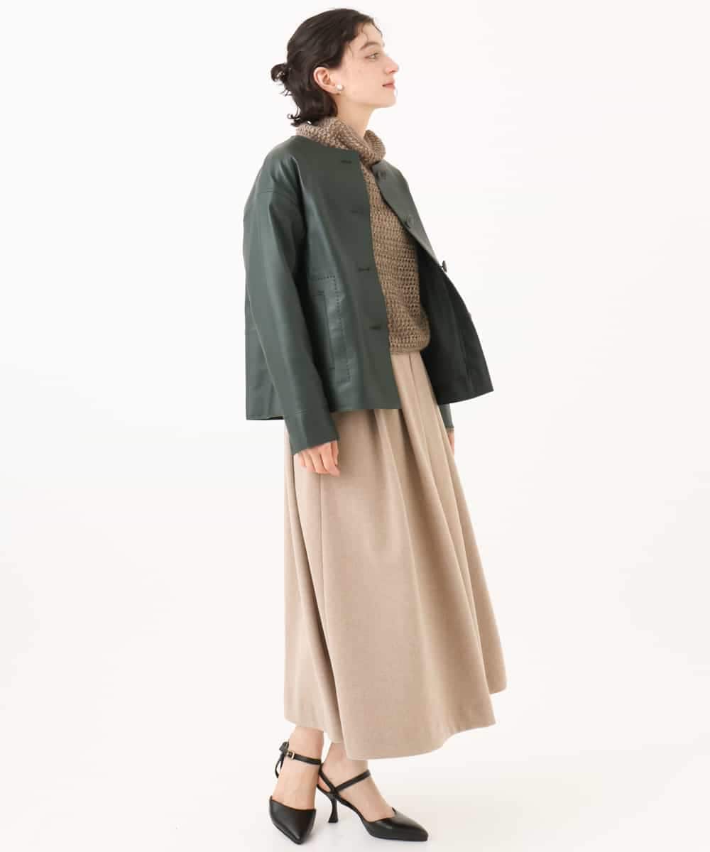 NHFAI85230 GIANNI LO GIUDICE(小さいサイズ)(メゾン ドゥ サンク) 透かし編みレイヤードニット ライトグレー