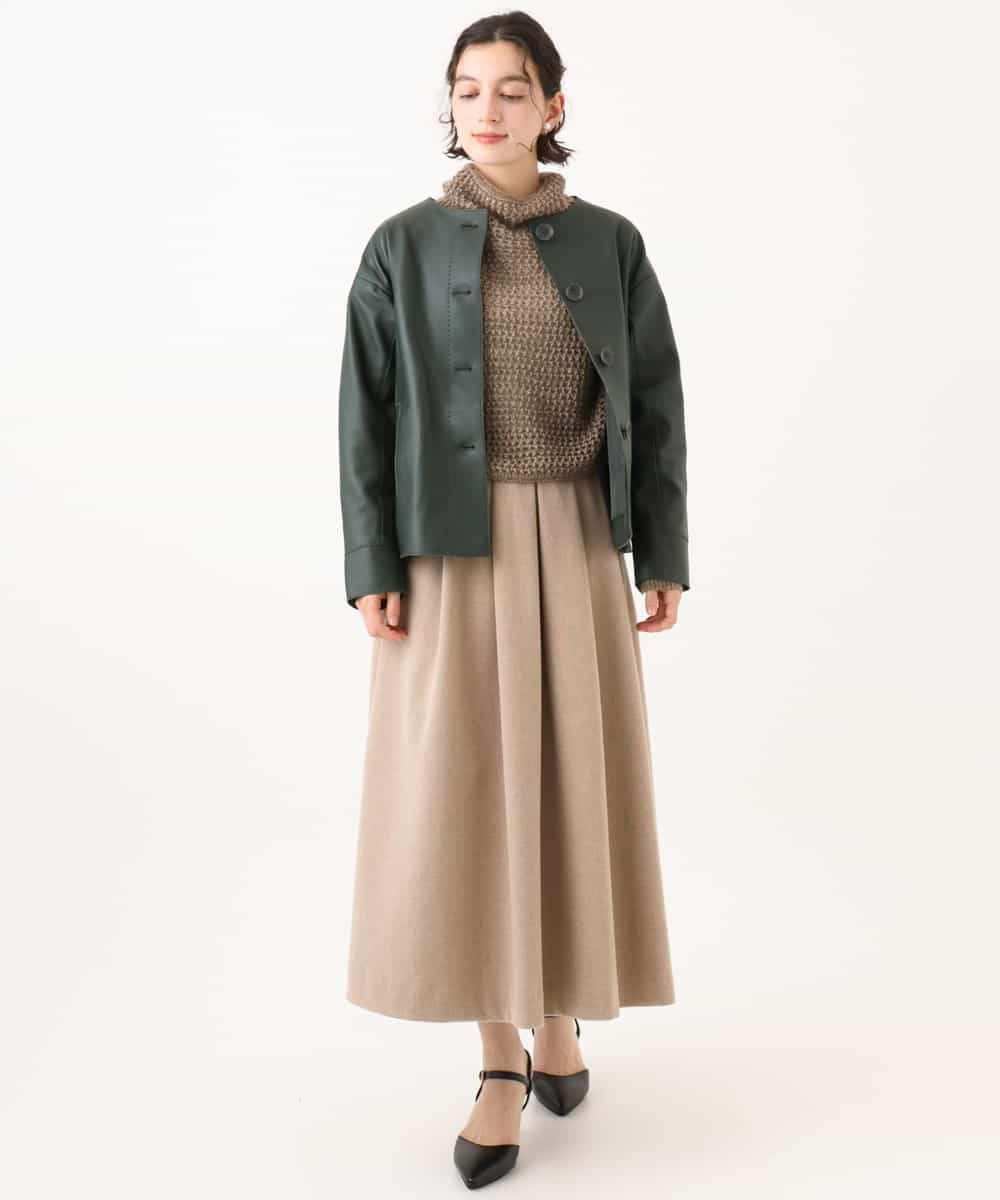 NHFAI85230 GIANNI LO GIUDICE(小さいサイズ)(メゾン ドゥ サンク) 透かし編みレイヤードニット ライトグレー