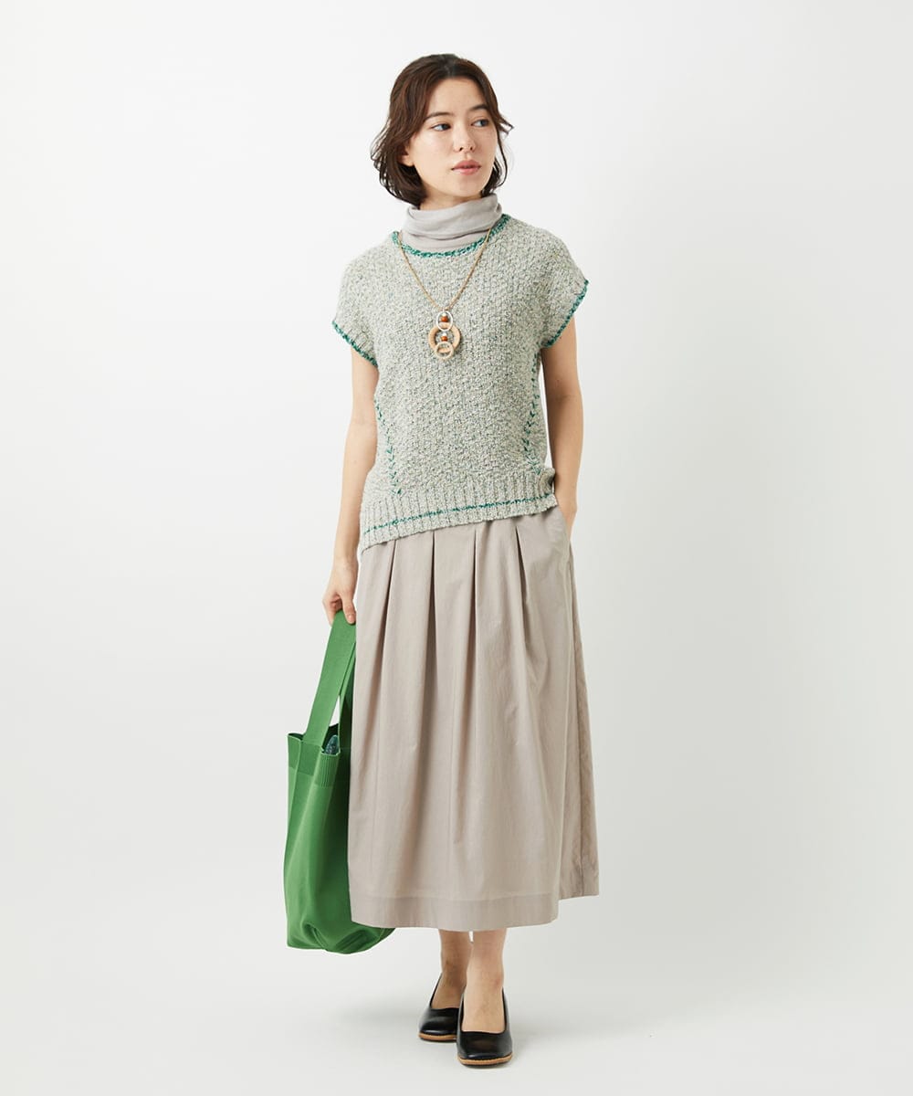 NHFED12270 GIANNI LO GIUDICE(小さいサイズ)(メゾン ドゥ サンク) コットンリネンニットベスト ブルー