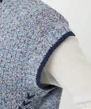 NHFED12270 GIANNI LO GIUDICE(小さいサイズ)(メゾン ドゥ サンク) コットンリネンニットベスト ブルー