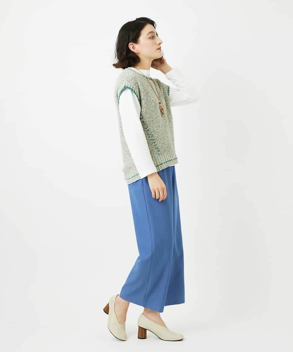 NHFED12270 GIANNI LO GIUDICE(小さいサイズ)(メゾン ドゥ サンク) コットンリネンニットベスト ブルー
