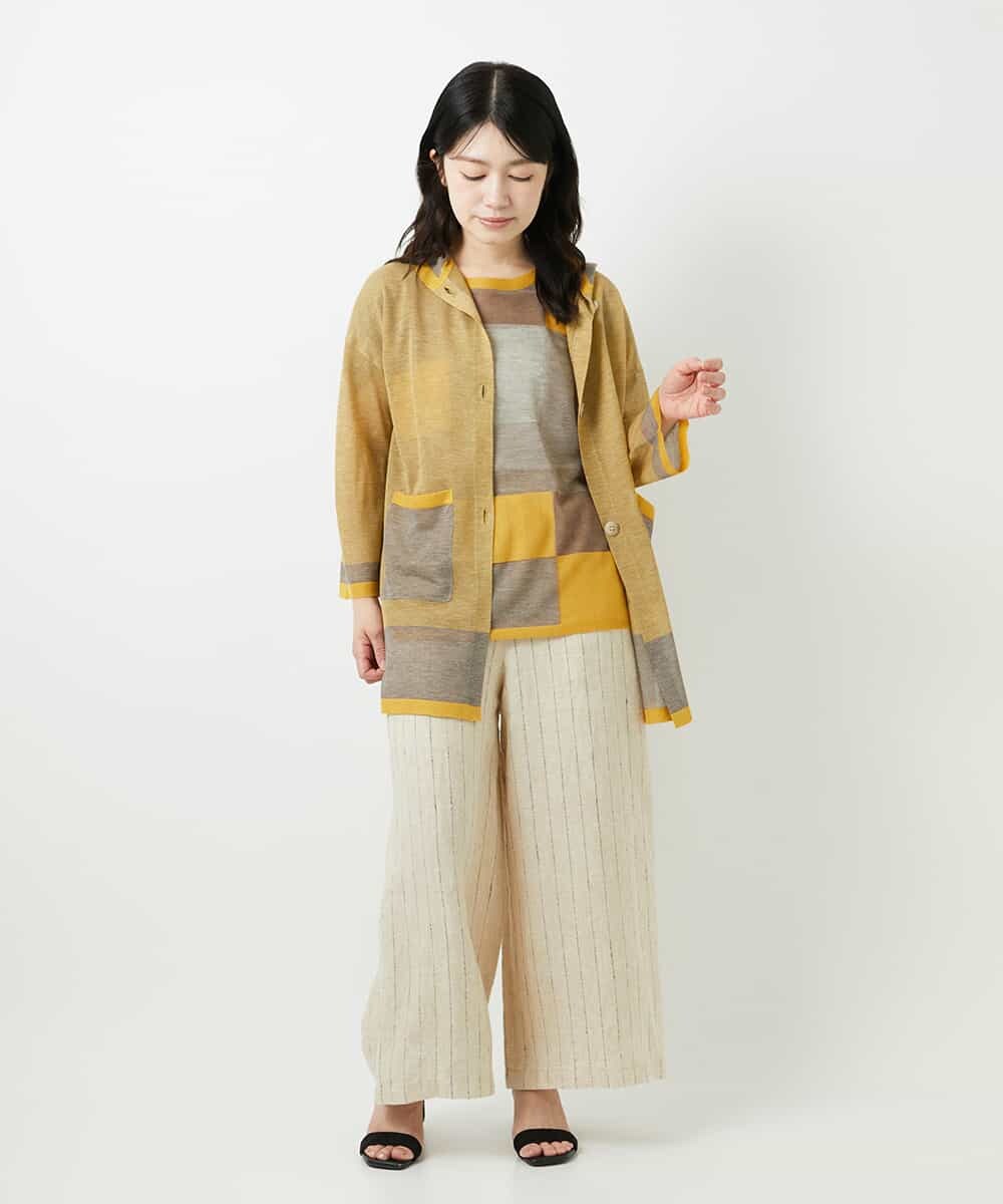 NHFGE50250 GIANNI LO GIUDICE(小さいサイズ)(メゾン ドゥ サンク) [アンサンブル対応]LEVITAサマーニット マスタード系