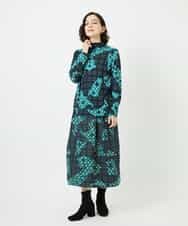 NHHAE11360 GIANNI LO GIUDICE(小さいサイズ)(メゾン ドゥ サンク) [日本製]ウール混ビエライタリアプリントスカート ブルー系