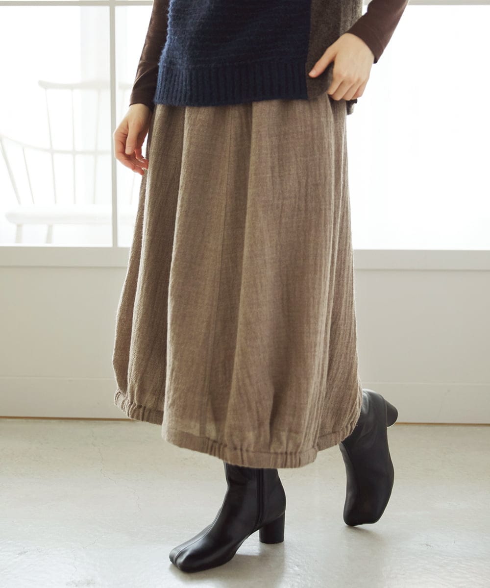 NHHAE36330 GIANNI LO GIUDICE(小さいサイズ)(メゾン ドゥ サンク) [セットアップ対応]リファインガーゼスカート ベージュ