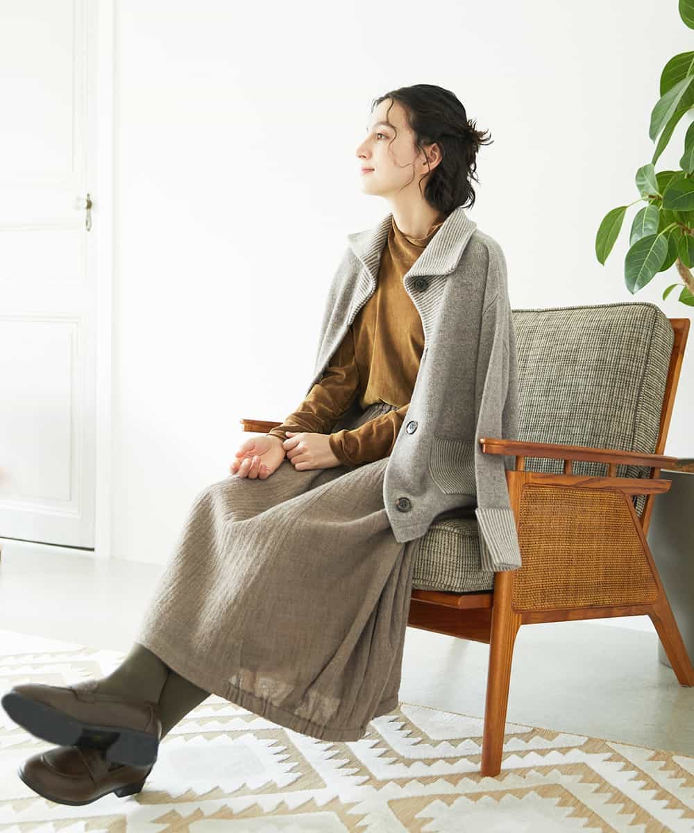 NHHAE36330 GIANNI LO GIUDICE(小さいサイズ)(メゾン ドゥ サンク) [セットアップ対応]リファインガーゼスカート ベージュ