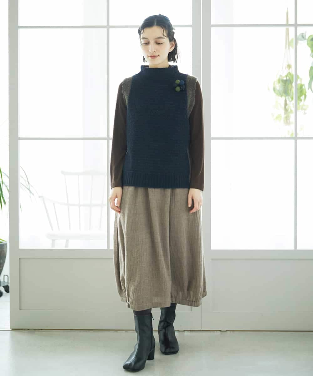 NHHAE36330 GIANNI LO GIUDICE(小さいサイズ)(メゾン ドゥ サンク) [セットアップ対応]リファインガーゼスカート ベージュ