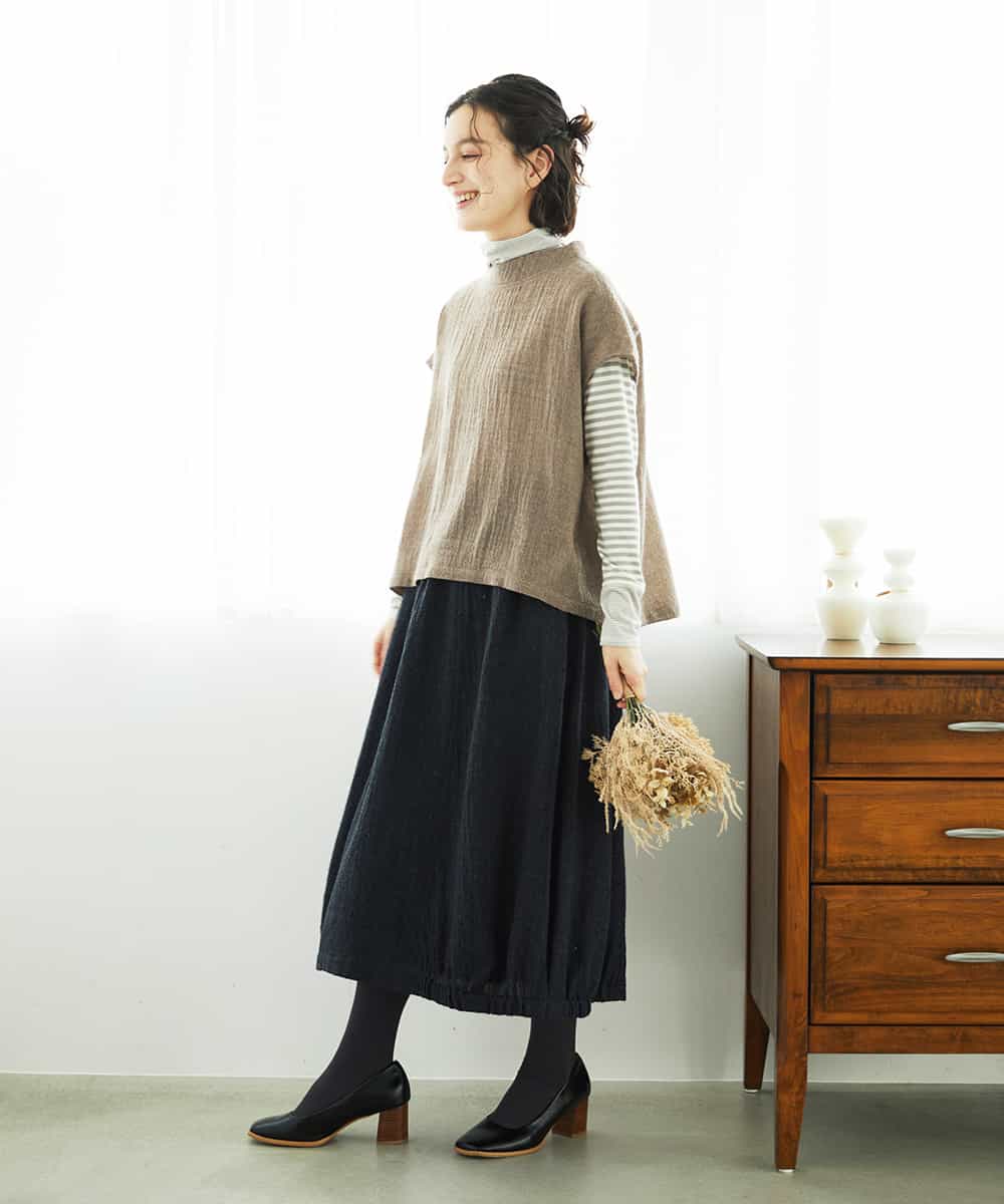 NHHAE36330 GIANNI LO GIUDICE(小さいサイズ)(メゾン ドゥ サンク) [セットアップ対応]リファインガーゼスカート ベージュ
