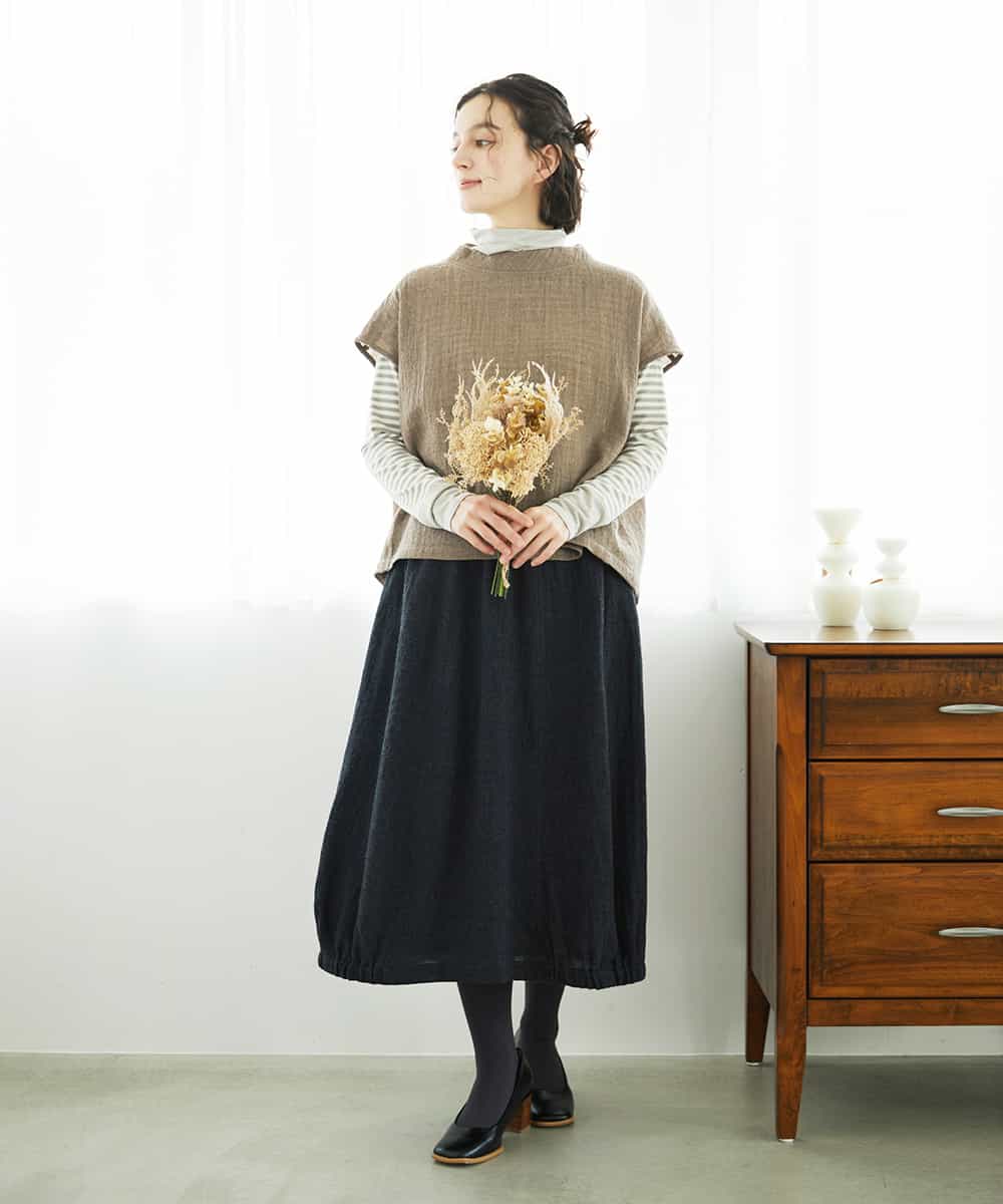 NHHAE36330 GIANNI LO GIUDICE(小さいサイズ)(メゾン ドゥ サンク) [セットアップ対応]リファインガーゼスカート ベージュ