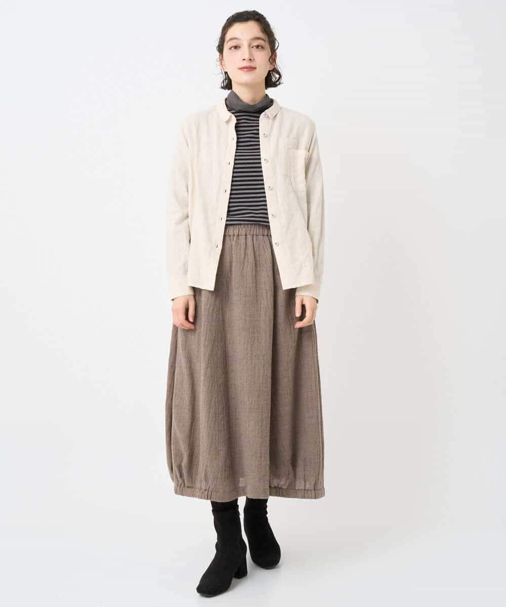NHHAE36330 GIANNI LO GIUDICE(小さいサイズ)(メゾン ドゥ サンク) [セットアップ対応]リファインガーゼスカート ベージュ