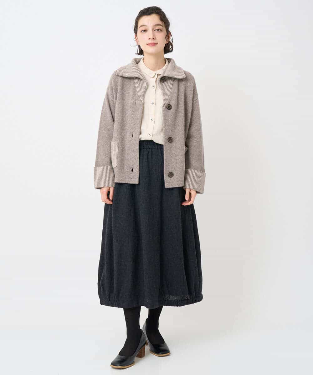 NHHAE36330 GIANNI LO GIUDICE(小さいサイズ)(メゾン ドゥ サンク) [セットアップ対応]リファインガーゼスカート ベージュ