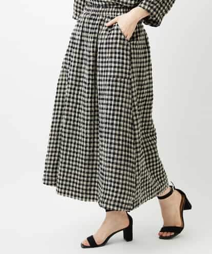 NHHGE42360 GIANNI LO GIUDICE(小さいサイズ) [セットアップ対応]リネンコットンギンガムチェックスカート