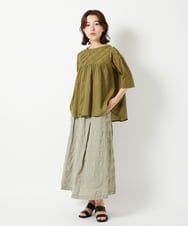NHHGE53390 GIANNI LO GIUDICE(小さいサイズ)(メゾン ドゥ サンク) [セットアップ対応]シャドーチェックスカート グリーン