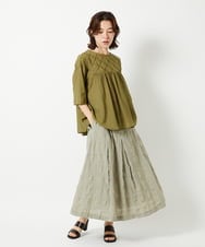 NHHGE53390 GIANNI LO GIUDICE(小さいサイズ)(メゾン ドゥ サンク) [セットアップ対応]シャドーチェックスカート グリーン