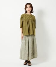 NHHGE53390 GIANNI LO GIUDICE(小さいサイズ)(メゾン ドゥ サンク) [セットアップ対応]シャドーチェックスカート グリーン