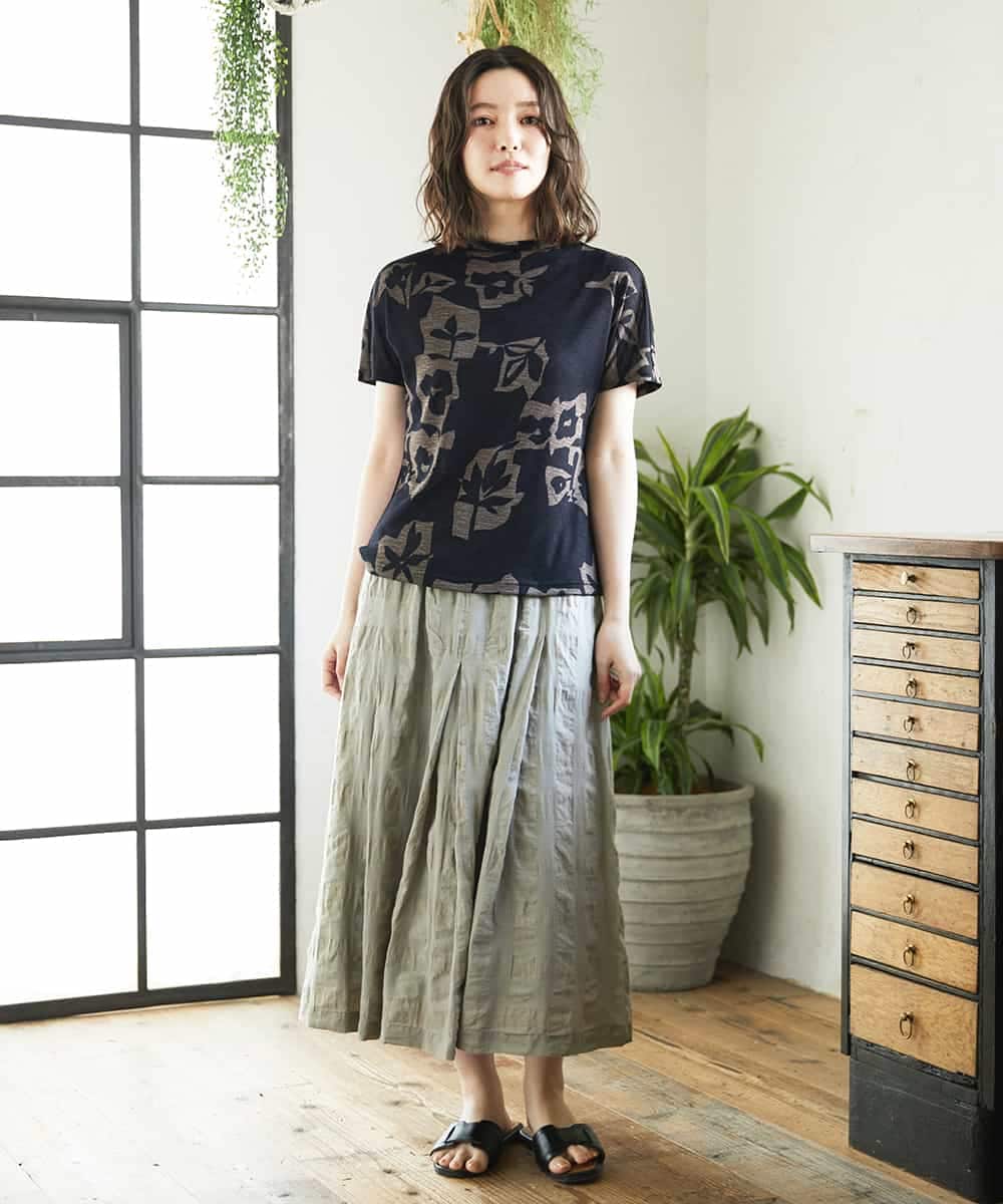 NHHGE53390 GIANNI LO GIUDICE(小さいサイズ)(メゾン ドゥ サンク) [セットアップ対応]シャドーチェックスカート グリーン