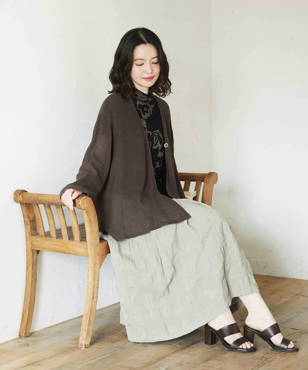 NHHGE53390 GIANNI LO GIUDICE(小さいサイズ)(メゾン ドゥ サンク) [セットアップ対応]シャドーチェックスカート グリーン