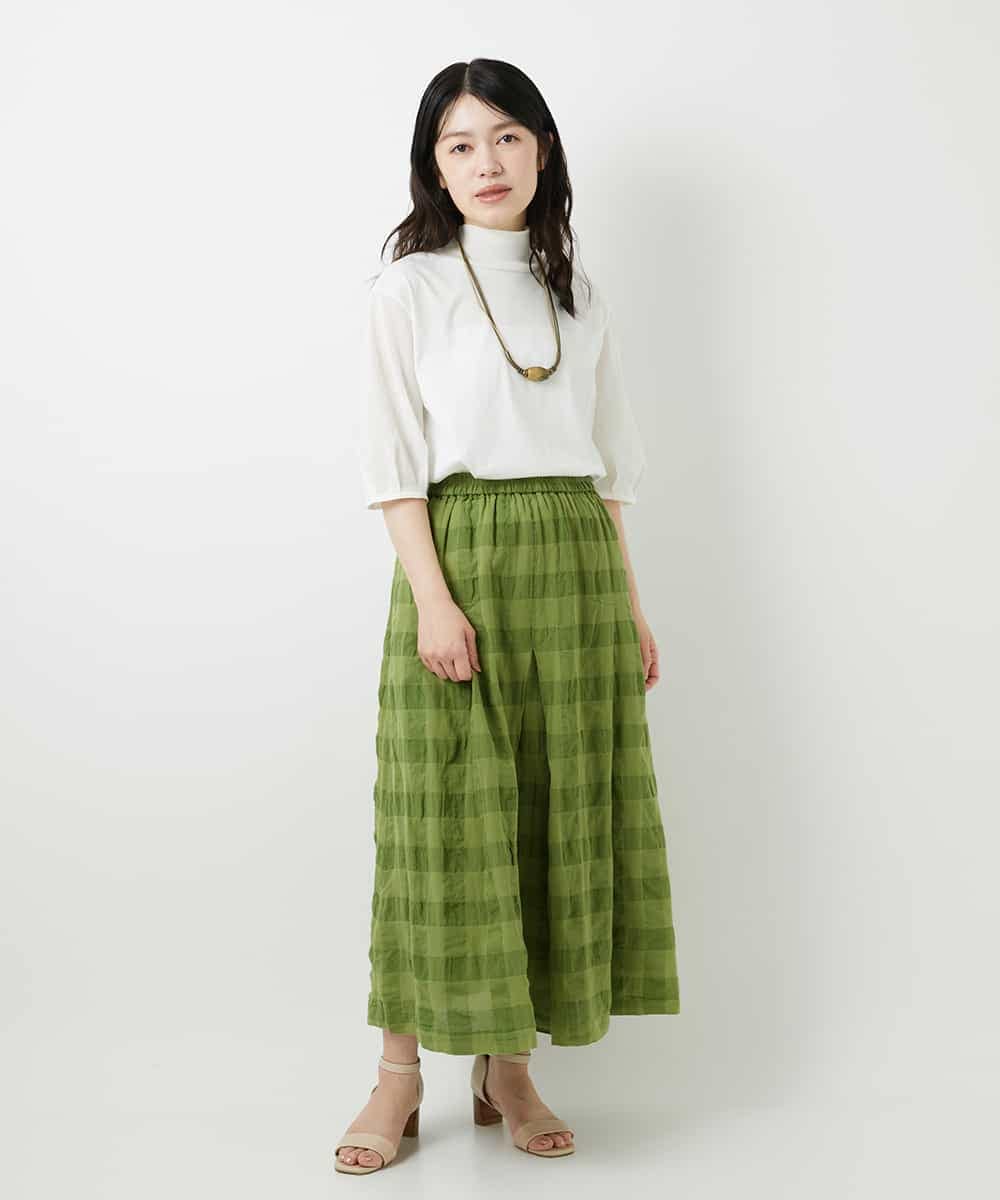NHHGE53390 GIANNI LO GIUDICE(小さいサイズ)(メゾン ドゥ サンク) [セットアップ対応]シャドーチェックスカート グリーン