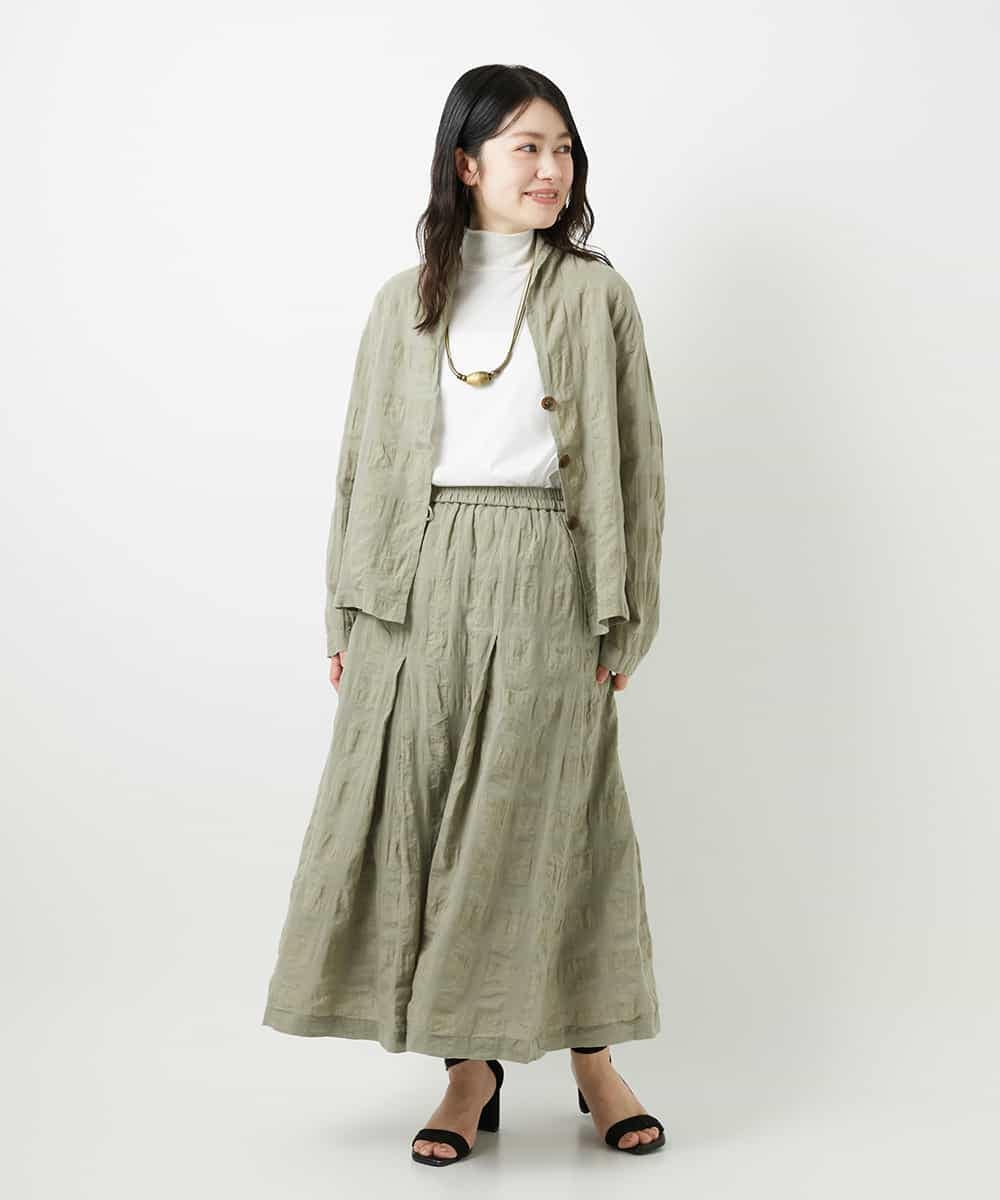 NHHGE53390 GIANNI LO GIUDICE(小さいサイズ)(メゾン ドゥ サンク) [セットアップ対応]シャドーチェックスカート グリーン