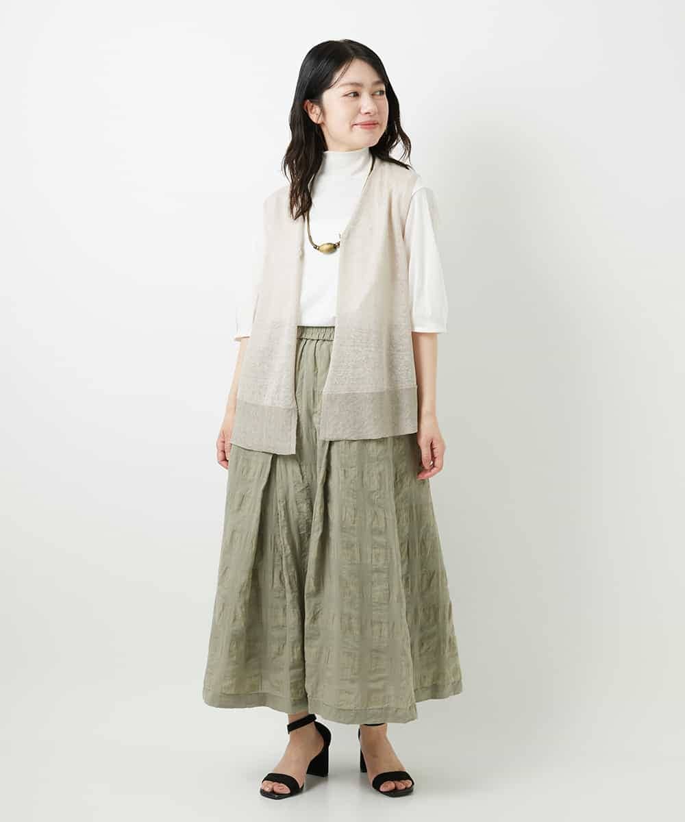 NHHGE53390 GIANNI LO GIUDICE(小さいサイズ)(メゾン ドゥ サンク) [セットアップ対応]シャドーチェックスカート グリーン