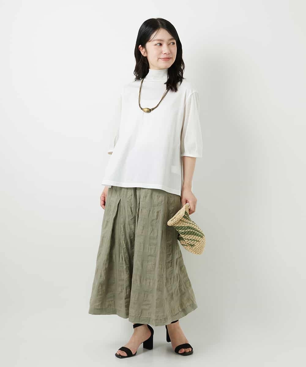 NHHGE53390 GIANNI LO GIUDICE(小さいサイズ)(メゾン ドゥ サンク) [セットアップ対応]シャドーチェックスカート グリーン