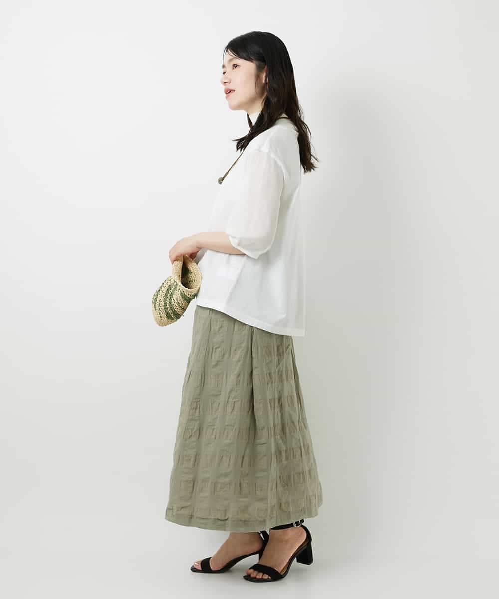 NHHGE53390 GIANNI LO GIUDICE(小さいサイズ)(メゾン ドゥ サンク) [セットアップ対応]シャドーチェックスカート グリーン