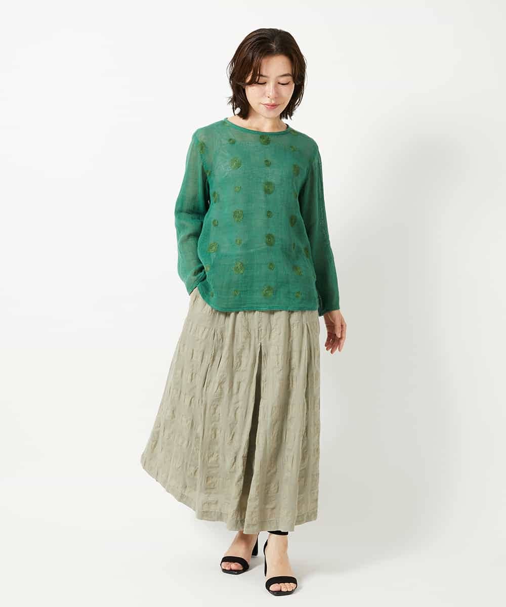 NHHGE53390 GIANNI LO GIUDICE(小さいサイズ)(メゾン ドゥ サンク) [セットアップ対応]シャドーチェックスカート グリーン