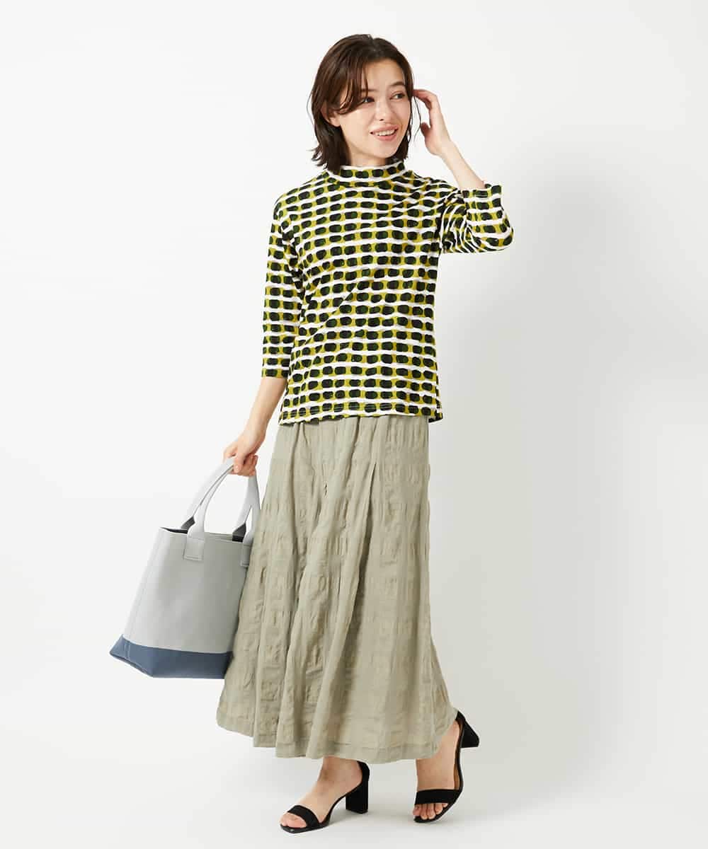 NHHGE53390 GIANNI LO GIUDICE(小さいサイズ)(メゾン ドゥ サンク) [セットアップ対応]シャドーチェックスカート グリーン